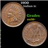 Image 1 : 1900 Indian Cent 1c Grades Choice AU/BU Slider+