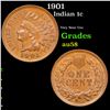 Image 1 : 1901 Indian Cent 1c Grades Choice AU/BU Slider