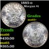 Image 1 : 1885-o Morgan Dollar $1 Grades GEM+ Unc