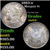 Image 1 : 1883-o Morgan Dollar $1 Grades Choice+ Unc