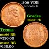 Image 1 : 1909 VDB Lincoln Cent 1c Grades Gem+ Unc RB