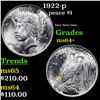 Image 1 : 1922-p Peace Dollar $1 Grades Choice+ Unc