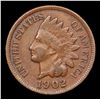 Image 2 : 1902 Indian Cent 1c Grades xf