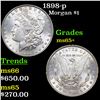 Image 1 : 1898-p Morgan Dollar $1 Grades GEM+ Unc
