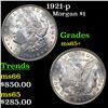 Image 1 : 1921-p Morgan Dollar $1 Grades GEM+ Unc