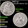 Image 1 : 1857-p Seated Liberty Quarter 25c Grades vf+