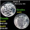 Image 1 : 1945-d Mercury Dime 10c Grades GEM+ Unc