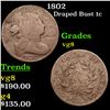 Image 1 : 1802 Draped Bust Large Cent 1c Grades vg, very good