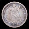 Image 2 : 1871-p Seated Liberty Dime 10c Grades vf+