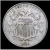 Image 2 : 1869 Shield Nickel 5c Grades Select AU