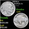 1924-s Buffalo Nickel 5c Grades vg+