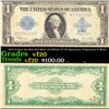 1923 $1 large size Blue Seal Silver Certificate, Fr-237 Signatures of Speelman & White Grades vf, ve