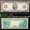 1914 $5 Large Size Blue Seal Federal Reserve Note, Sanfrancisco, CA 12-L Grades vf+