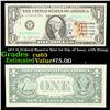 Image 1 : 1977 $1 Federal Reserve Note 1st Day of Issue, with Stamp Grades Gem CU