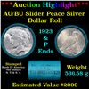 *Auction Highlight*** AU/BU Slider Bank Of America Shotgun Peace $1 Roll 1923 & P Ends Virtually Unc
