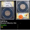ANACS 1876-s Seated Liberty Quarter 25c Graded ag By ANACS