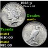 Image 1 : 1923-p Peace Dollar $1 Grades Select+ Unc
