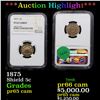 Image 1 : Proof ***Auction Highlight*** NGC 1875 Shield Nickel 5c Graded pr65 cam By NGC (fc)