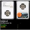 Image 1 : NGC 1986-d Jefferson Nickel 5c Graded ms66 By NGC