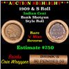 Image 1 : ***Auction Highlight*** Indian cent 1c orig roll, 1909 end S other end (fc)