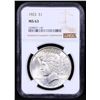 Image 2 : NGC 1923-p Peace Dollar $1 Graded ms63 By NGC
