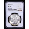 Image 2 : NGC 1884-o Morgan Dollar $1 Graded ms63 By NGC