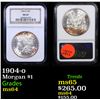 Image 1 : NGC 1904-o Morgan Dollar $1 Graded ms64 By NGC