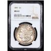Image 2 : NGC 1897-p Morgan Dollar $1 Graded ms63 By NGC