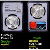Image 1 : NGC 1925-p Peace Dollar $1 Graded ms64 By NGC