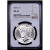 Image 2 : NGC 1925-p Peace Dollar $1 Graded ms64 By NGC