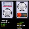 Image 1 : NGC 1888-p Morgan Dollar $1 Graded ms63 By NGC
