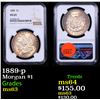 Image 1 : NGC 1889-p Morgan Dollar $1 Graded ms63 By NGC