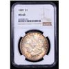 Image 2 : NGC 1889-p Morgan Dollar $1 Graded ms63 By NGC