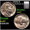 Image 1 : 1938-d Buffalo Nickel 5c Graded ms67 By SEGS