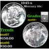 Image 1 : 1945-s Mercury Dime 10c Graded ms66+ By SEGS