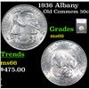 Image 1 : 1936 Albany Old Commem Half Dollar 50c Graded ms66 BY SEGS