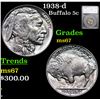 Image 1 : 1938-d Buffalo Nickel 5c Graded ms67 By SEGS