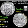 Image 1 : 1936-s Bay Bridge Old Commem Half Dollar 50c Graded ms65+ BY SEGS