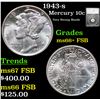Image 1 : 1943-s Mercury Dime 10c Graded ms66+ FSB By SEGS
