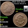 Image 1 : 1812 LG Date Classic Head Large Cent 1c Graded g6 By SEGS