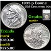 Image 1 : 1935-p Boone Old Commem Half Dollar 50c Graded ms66+ BY SEGS