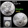 Image 1 : 2014 Silver Eagle Dollar $1 Graded ms70 BY SEGS