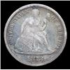 Image 2 : 1873 Open 3 Seated Liberty Dime 10c Graded au58 details By SEGS