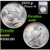 Image 1 : 1923-p Peace Dollar $1 Graded ms66 By SEGS