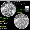 Image 1 : 1945-p Mercury Dime 10c Graded ms66+ By SEGS