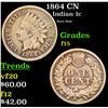 Image 1 : 1864 CN Indian Cent 1c Grades f+