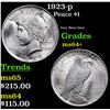 Image 1 : 1923-p Peace Dollar $1 Grades Choice+ Unc