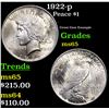 Image 1 : 1922-p Peace Dollar $1 Grades GEM Unc