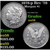 Image 1 : 1878-p Rev '79 Morgan Dollar $1 Grades Choice AU/BU Slider