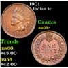 Image 1 : 1901 Indian Cent 1c Grades Choice AU/BU Slider+